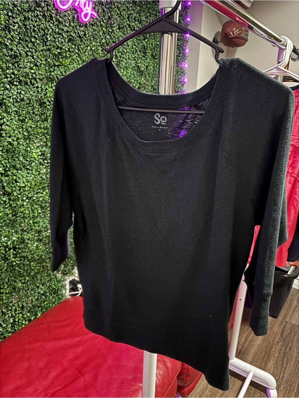 SO Black Women's Lightweight Crewneck Top